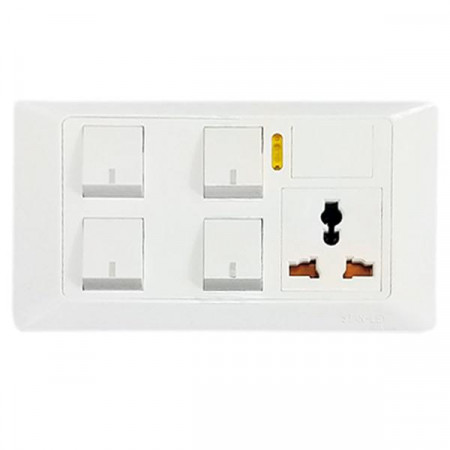 4 Gang Switch With Socket